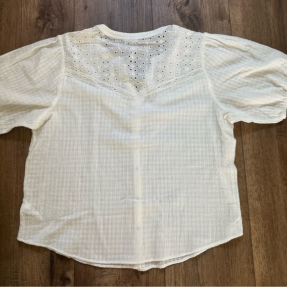 NEW! Knox Rose White Blouse, Button Down, Popover, Cottagecore, Textured, XL - Picture 7 of 11